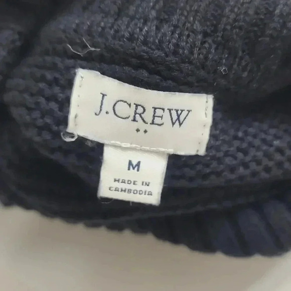 J. Crew Wool Blend Black Ribbed Turtleneck Sweater Women's M 6CT - Picture 4 of 7